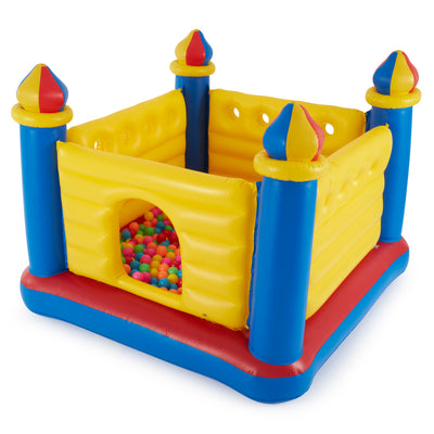 Intex Kids Inflatable Jump-O-Lene Ball Pit Castle Bouncer w/ Air Pump & Balls