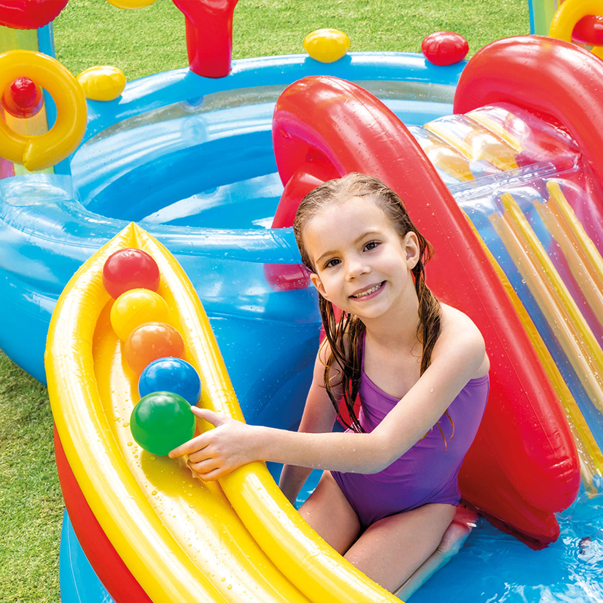 INTEX Inflatable Kid Rainbow Ring Water Play Center (Open Box) (2 Pack)