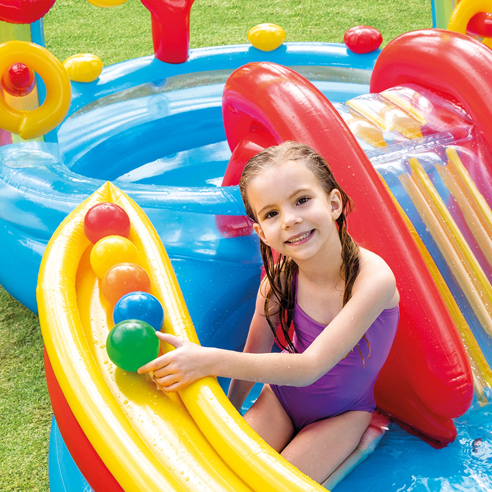 INTEX Inflatable Kid Rainbow Ring Water Play Center | 57453EP (Open Box) - VMInnovations