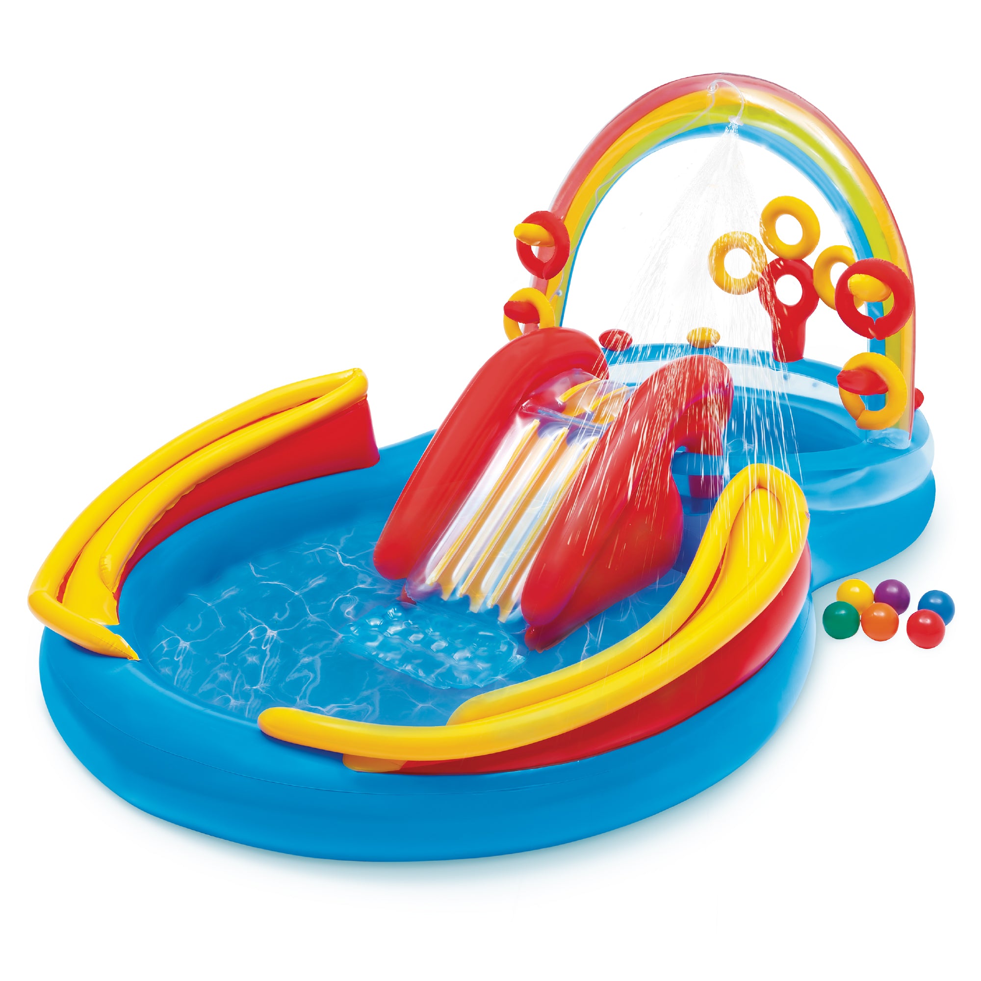 INTEX Inflatable Kid Rainbow Ring Water Play Center | 57453EP (Open Box) - VMInnovations