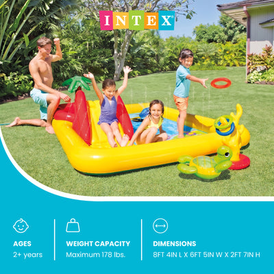 Intex 100"x77" Inflatable Ocean Play Center Backyard Toddler Kiddie Pool & Games