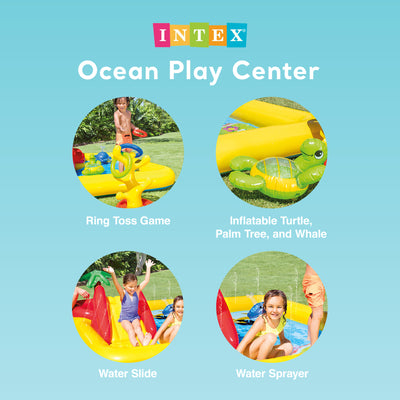 Intex Ocean Play Center Kids Inflatable Wading Pool 57454EP (Open Box) (4 Pack)
