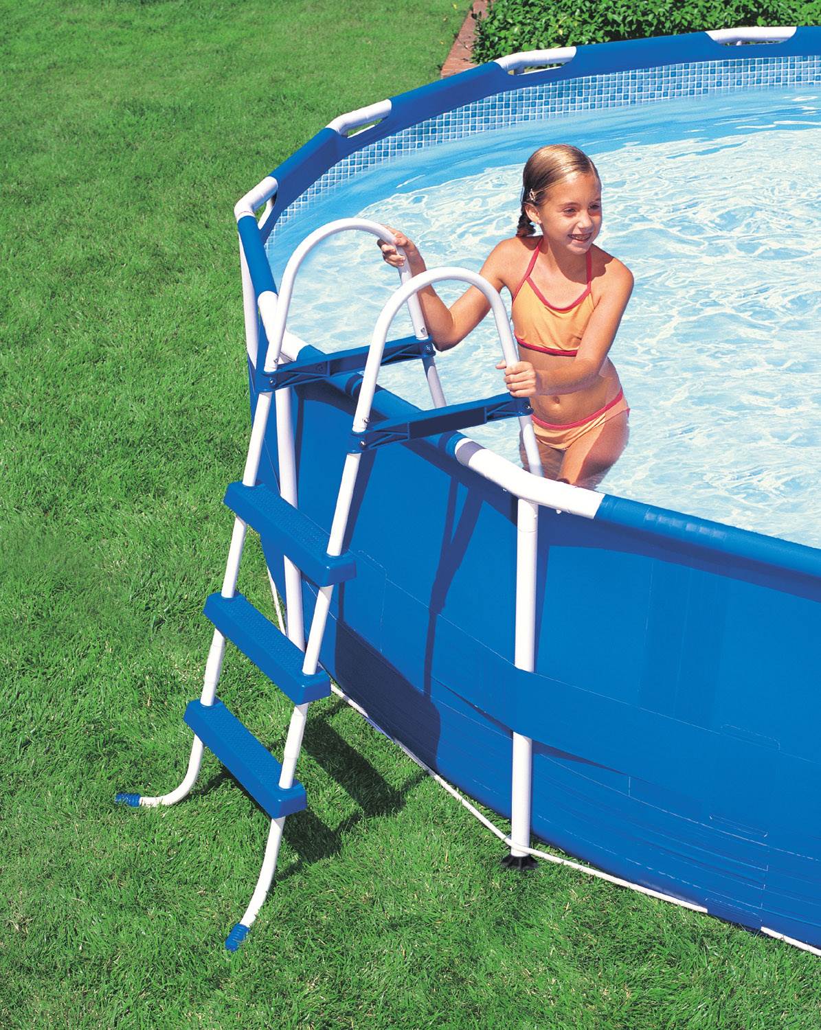 INTEX 36" Above Ground A Frame Swimming Pool Ladder with Barrier (Open Box)