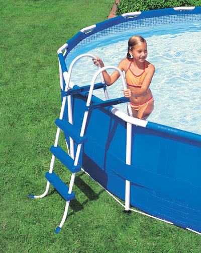 INTEX 36" Above Ground A Frame Swimming Pool Ladder with Barrier (Open Box)