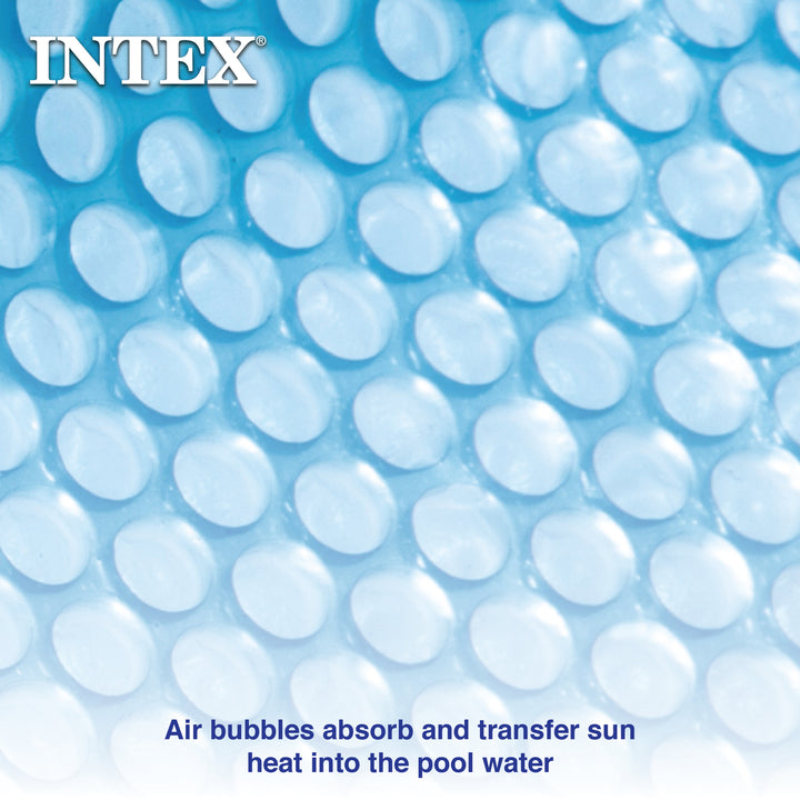 Intex 15 Foot Easy Set Vinyl Solar Cover for Pools, Blue | 29023E (Used)