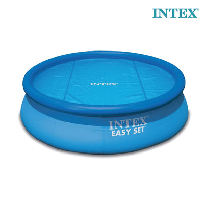 Intex 15 Foot Easy Set Vinyl Solar Cover for Pools, Blue | 29023E (Used)