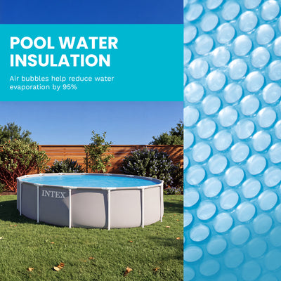 Intex 15 Foot Round Easy Set Vinyl Solar Cover for Swimming Pools, Blue (Used)