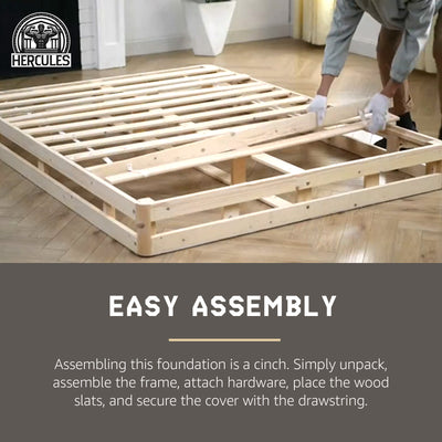 Hercules Low Profile Foundation Mattress Box Spring Replacement, Queen (Used) - VMInnovations