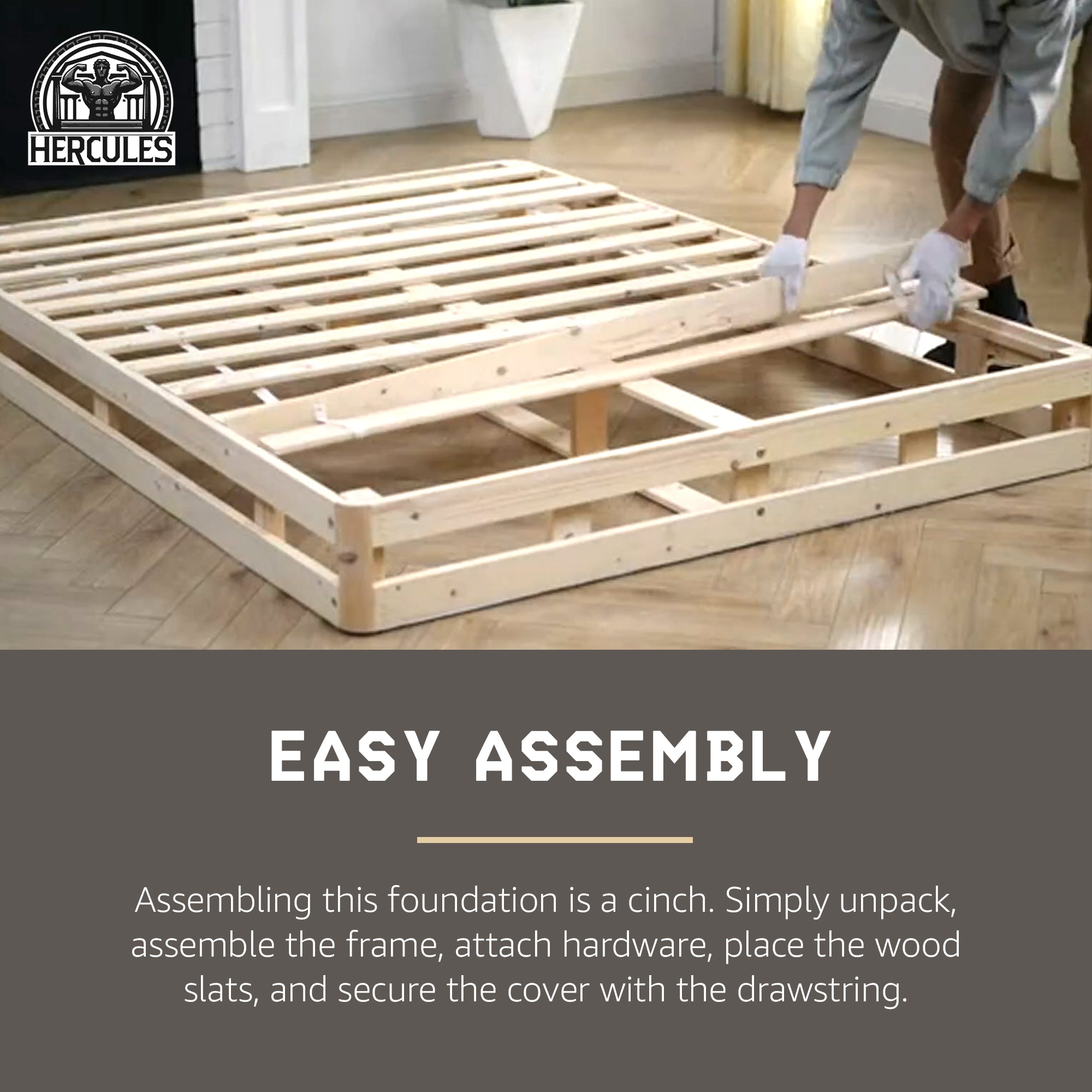 Hercules 4In Low Profile Foundation Mattress Box Spring Replacement, (For Parts)