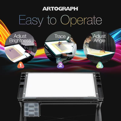 Artograph Light Table for Artists w/Storage & Dimmable Glass Work Top (Open Box)