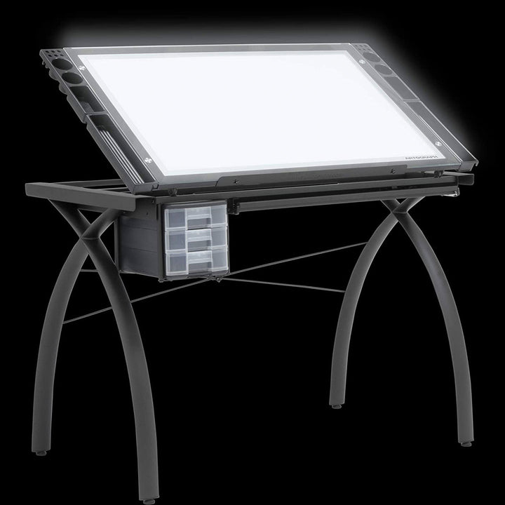 Artograph Futura Light Table for Artists with Storage & Dimmable Glass Work Top