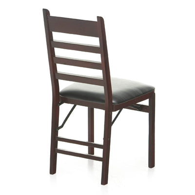 2) COSCO Wood/Vinyl Commercial Folding Chair - Open Box