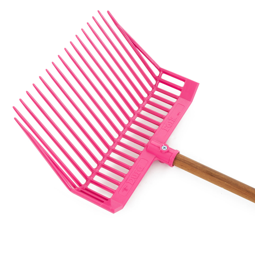 Little Giant DuraFork Plastic Outdoor Lawn and Garden Bedding Fork, Hot Pink - VMInnovations
