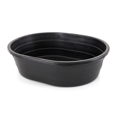 Little Giant 15 Gal Poly Plastic Oval Stock Water Tank Trough, Black (4 Pack)