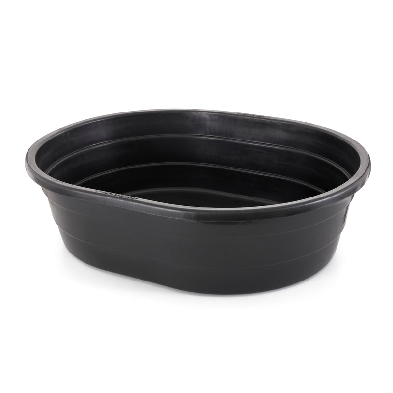 Little Giant 15 Gallon Molded Poly Plastic Oval Stock Water Tank Trough, Black