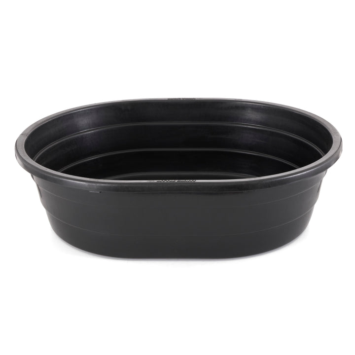 Little Giant 15 Gal Poly Plastic Oval Stock Water Tank Trough, Black (2 Pack)