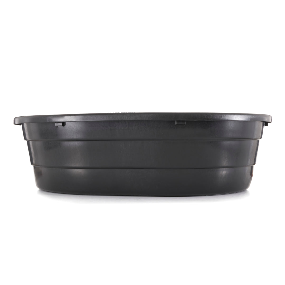 Little Giant 15 Gal Poly Plastic Oval Stock Water Tank Trough, Black (2 Pack)