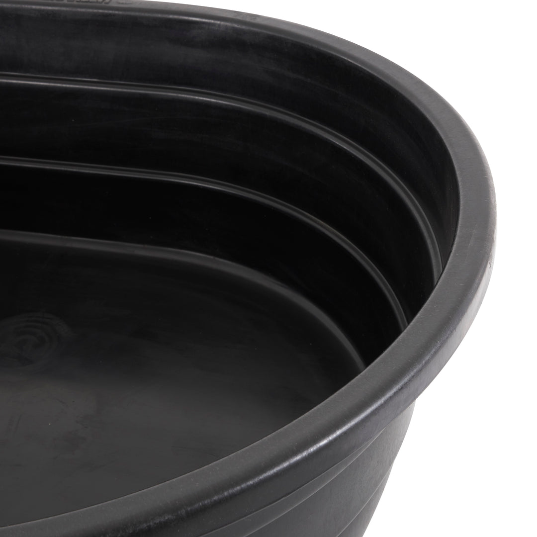 Little Giant 15 Gal Poly Plastic Oval Stock Water Tank Trough, Black (2 Pack)