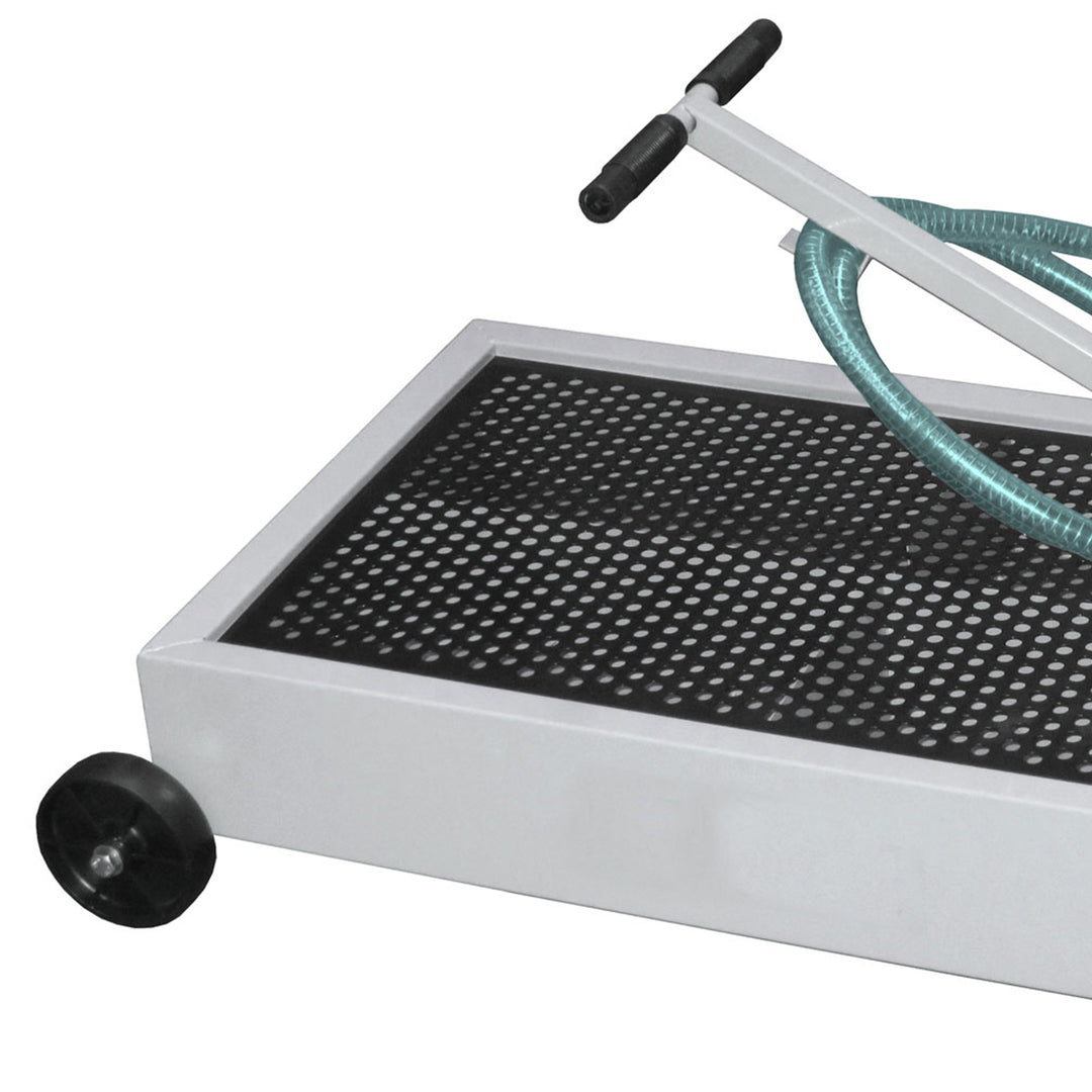 Shop Tuff STF-15GS 15 Gallon Capacity Low Profile Oil Steel Drain with Hand Pump - VMInnovations