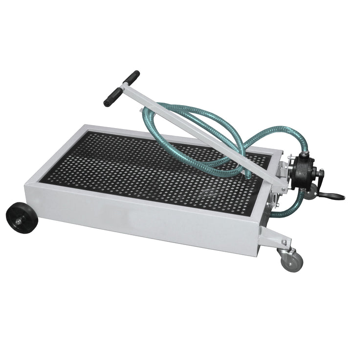 Shop Tuff STF-15GS 15 Gallon Capacity Low Profile Oil Steel Drain with Hand Pump - VMInnovations