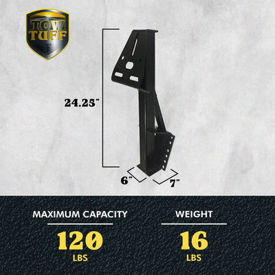 Tow Tuff TTF-08HD Heavy Duty Steel Universal Spare Trailer Tire Carrier, Black - VMInnovations