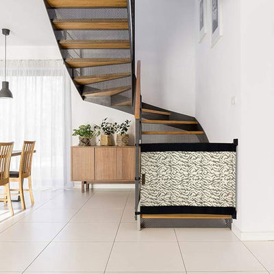 The Stair Barrier 36 to 43 Inch Wall to Banister Gate, Shades of Linen Black