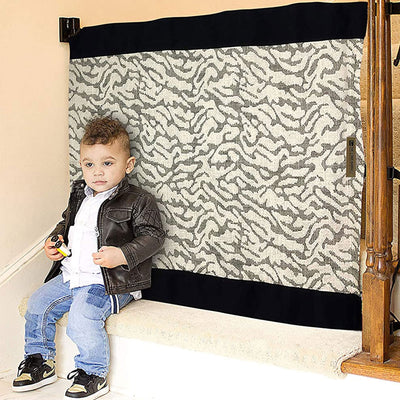 The Stair Barrier 36 to 43 Inch Wall to Banister Gate, Shades of Linen Black