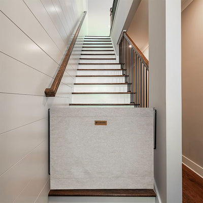 The Stair Barrier 27 to 42.5 Inch Single Panel Swing Gate, Khaki (Open Box) - VMInnovations