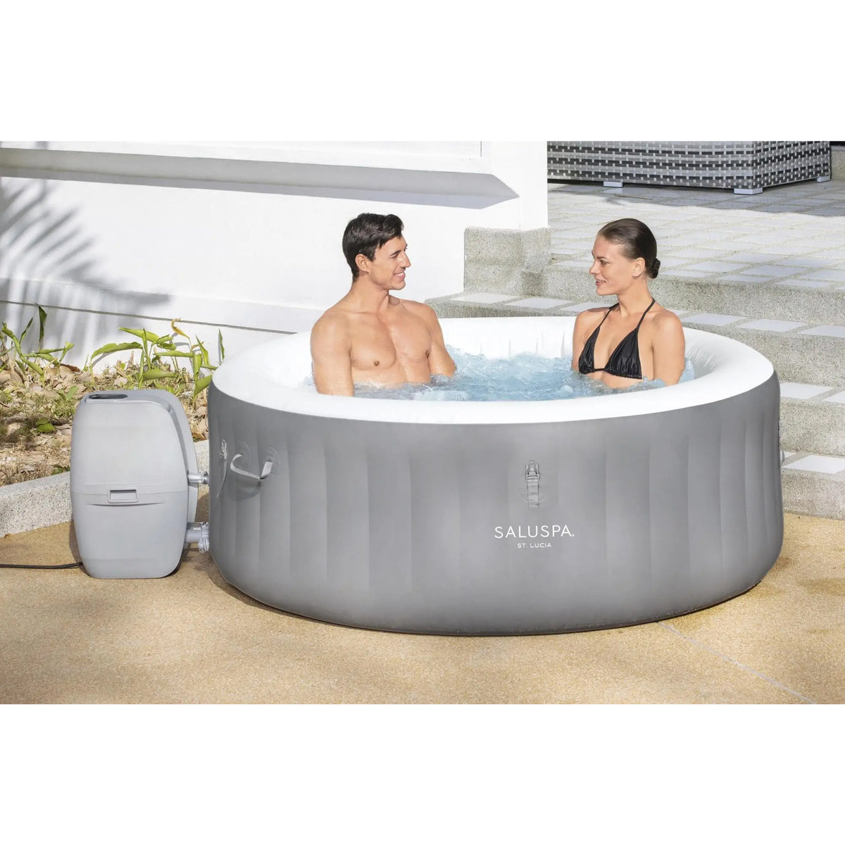 Bestway St. Lucia 67x26" SaluSpa AirJet Inflatable Hot Tub w/ Jets (For Parts)
