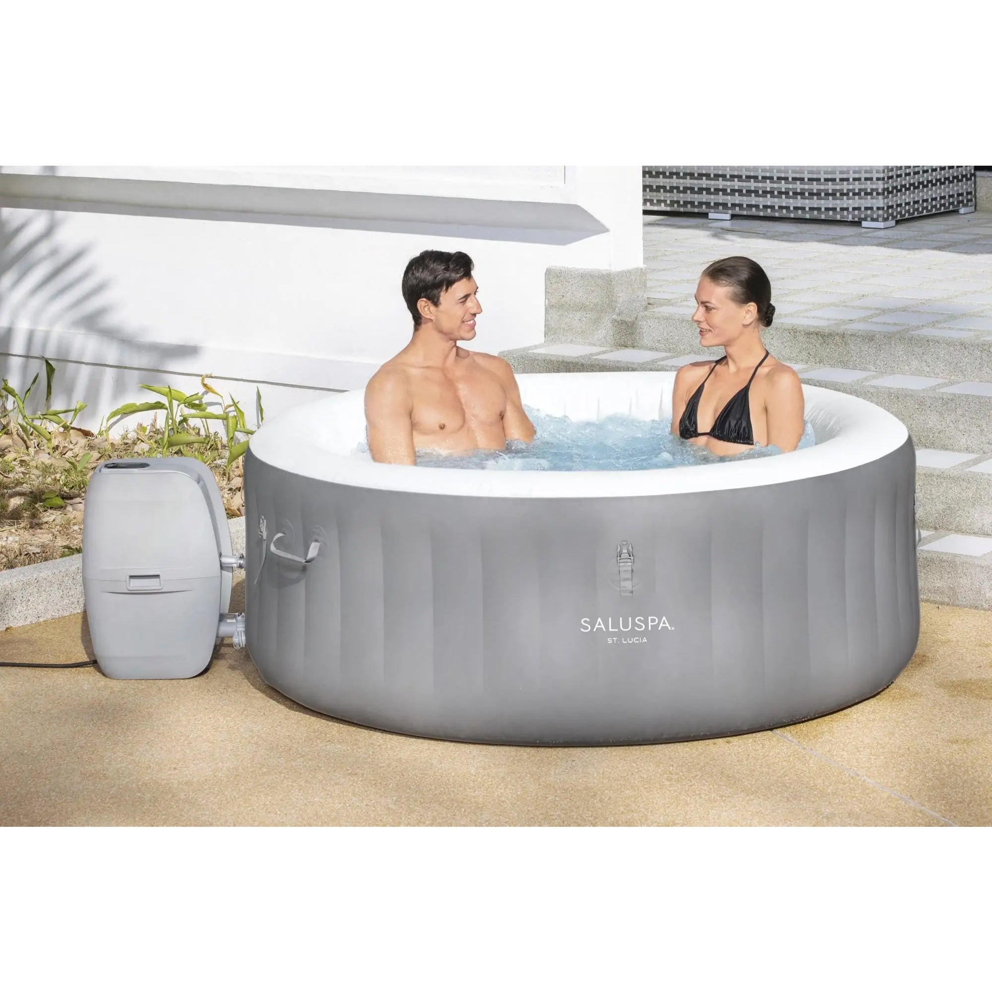 Bestway St. Lucia SaluSpa 2-3 Person Round Hot Tub w/110 AirJets(Open Box)