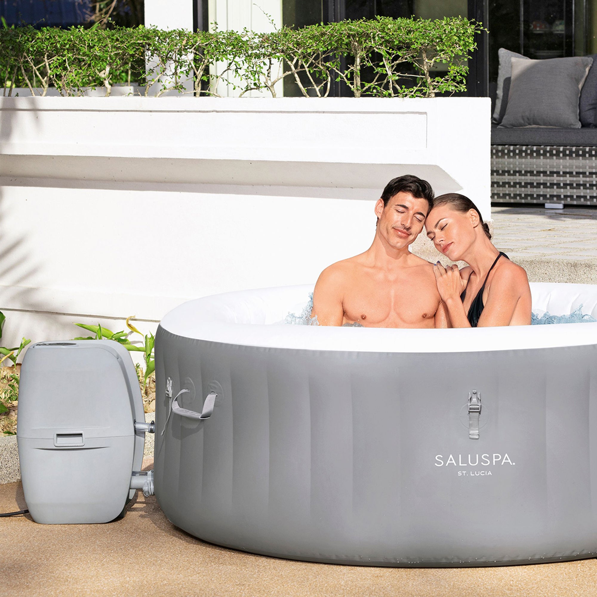 Bestway St. Lucia SaluSpa 2-3 Person Round Hot Tub w/110 AirJets(Open Box)
