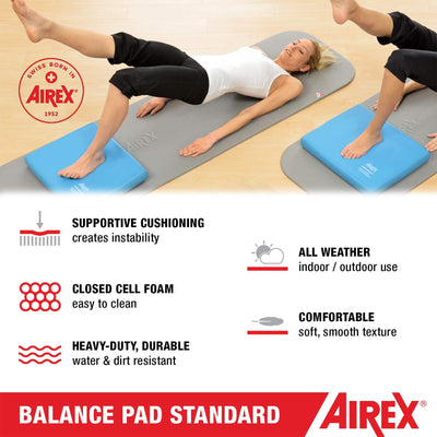 Airex Home Gym Physical Therapy Workout Yoga Foam Balance Pad, Blue (Open Box)
