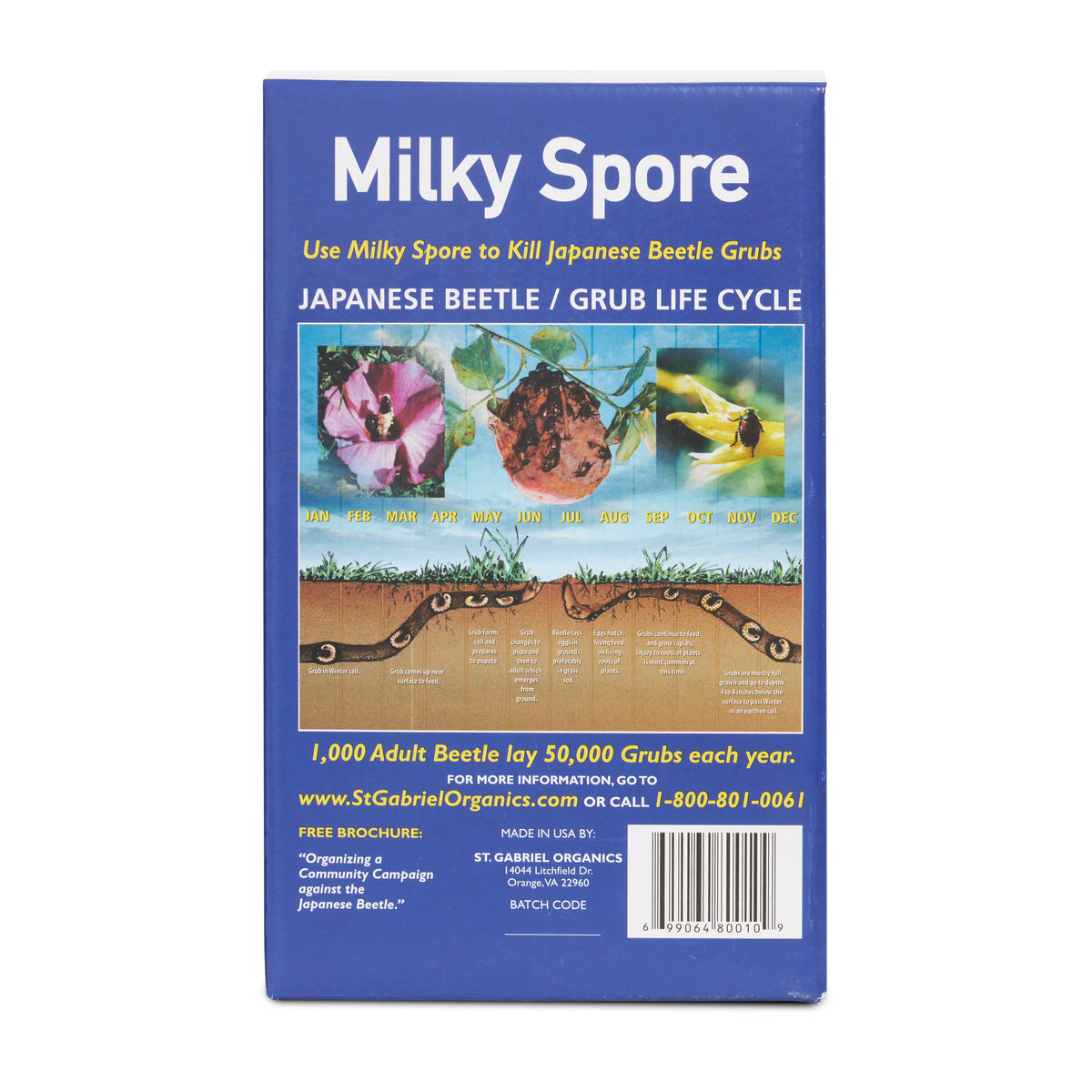 St. Gabriel Organics Milky Spore Powder Japanese Beetle Grub Control, 10 Ounces