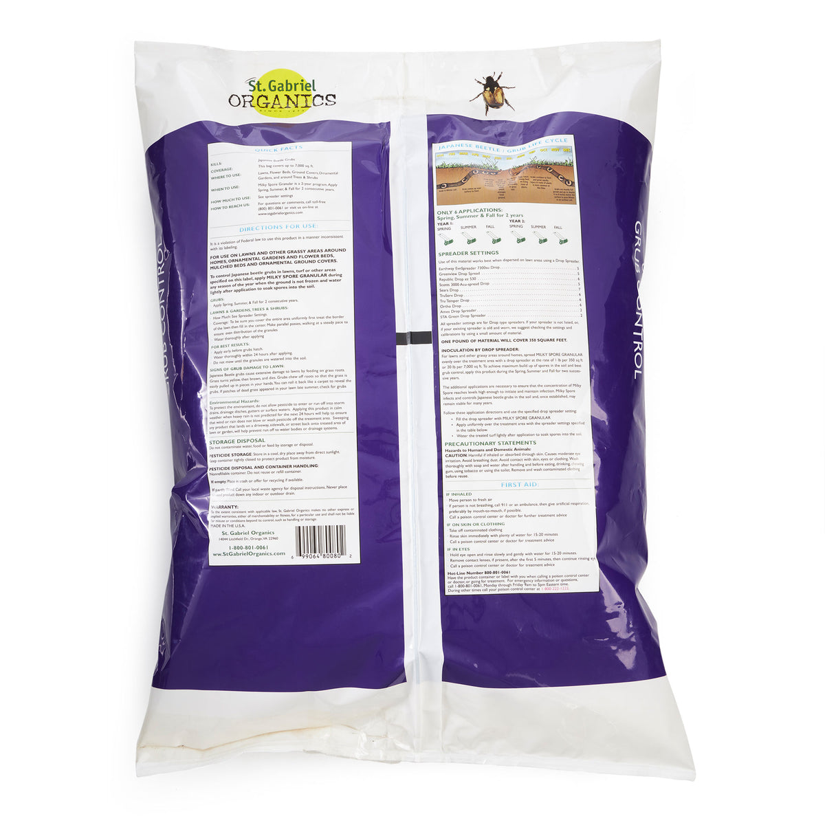 St. Gabriel Organics Milky Spore Japanese Beetle Grub Control, 20lb (Open Box)