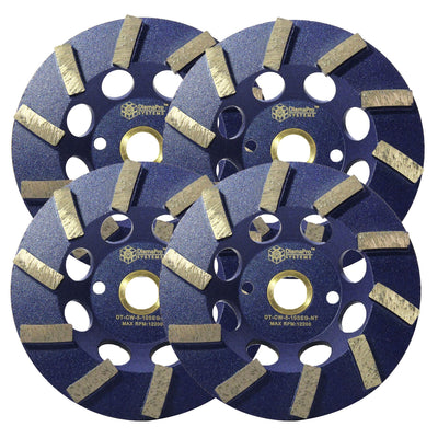 DiamaPro Systems NonThreaded 5 Inch 10 Segment Turbo Grinding Cup Wheel (4 Pack)