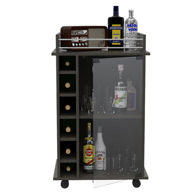 TUHOME Dukat Wine and Liquor Bar Storage Cabinet Cart with Glass Door(For Parts) - VMInnovations