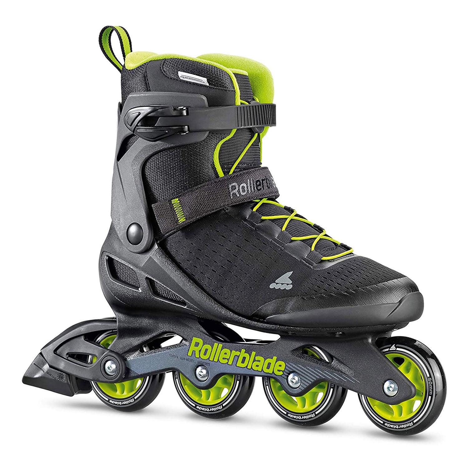 Rollerblade Men's Zetrablade Elite Inline Skates, Size 7, Black/Lime (Open Box)