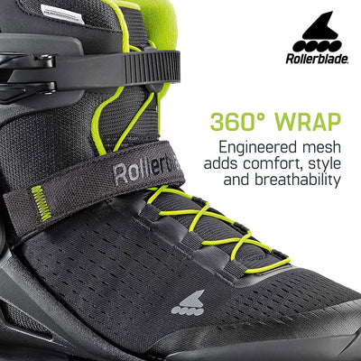 Rollerblade Men's Zetrablade Elite Inline Skates, Size 7, Black/Lime (Open Box)