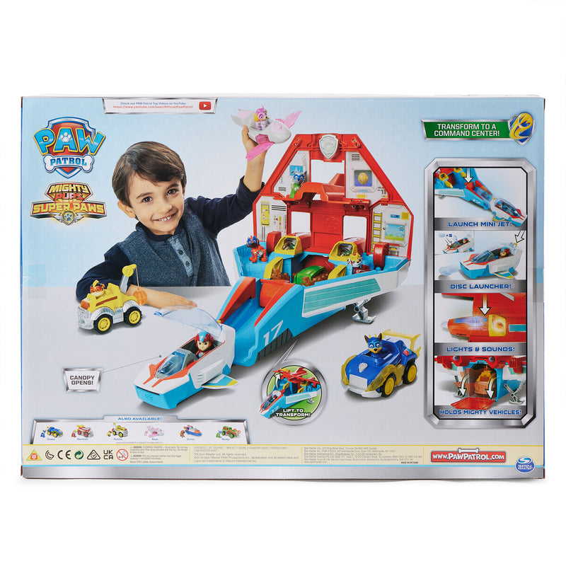 Paw Patrol Super Paws 2 in 1 Transforming Mighty Pups Jet Command Center (Used)