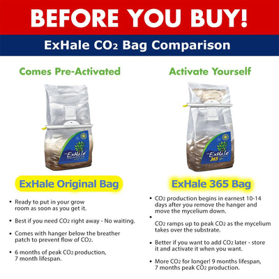 ExHale XL EX50002 Self Activated 6 Month 288 Cubic Foot Gardening CO2 Grow Bag - VMInnovations