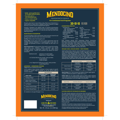 Grow More Mendo Water Soluble Garden and Greenhouse Plant Fertilizer, 25 Pounds - VMInnovations