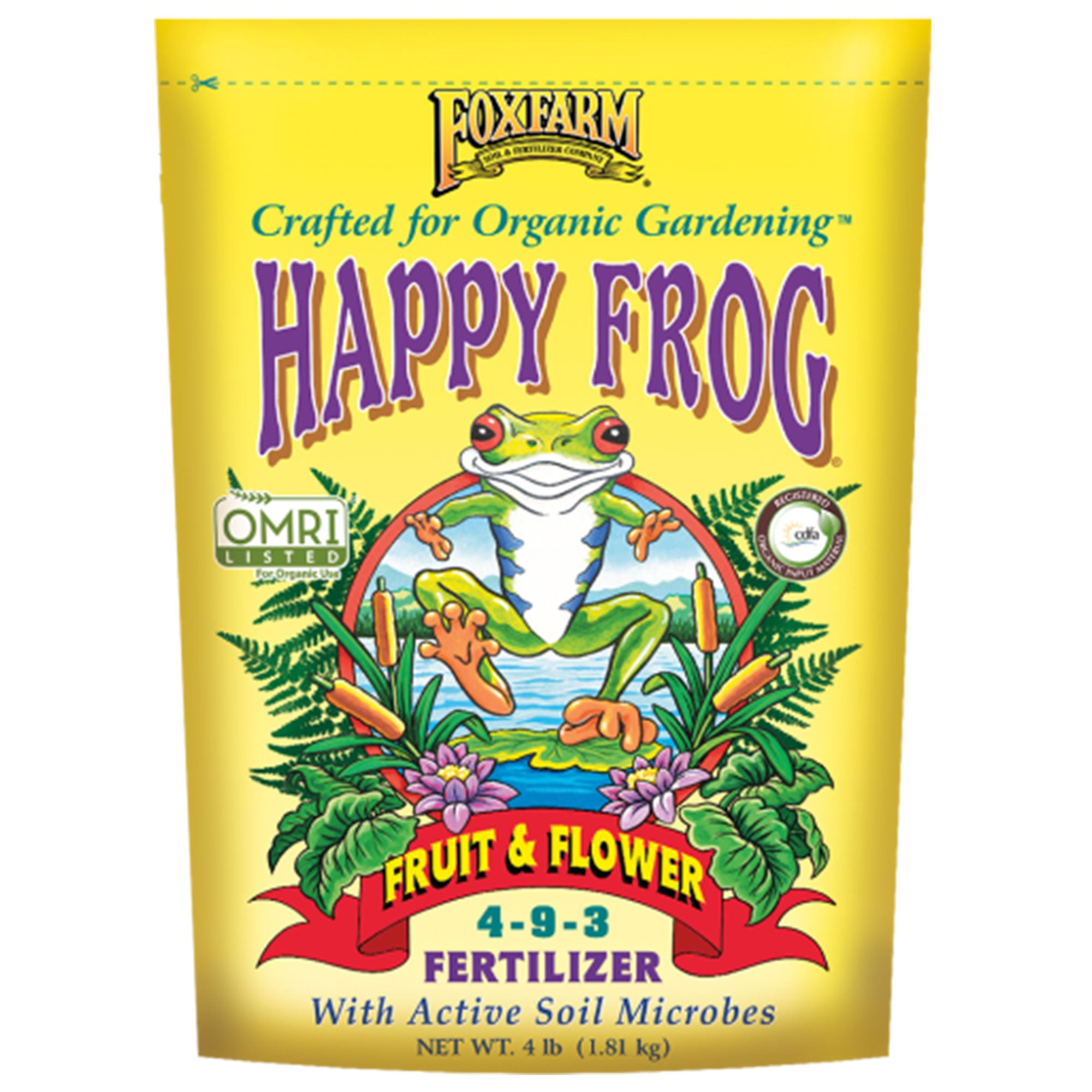 FoxFarm FX14650 Happy Frog Organic Fruit and Flower Fertilizer, 4 Pound Bag