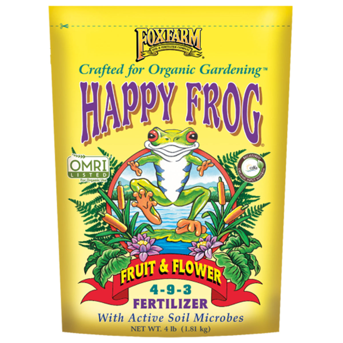 FoxFarm FX14650 Happy Frog Organic Fruit and Flower Fertilizer, 4 Pound Bag