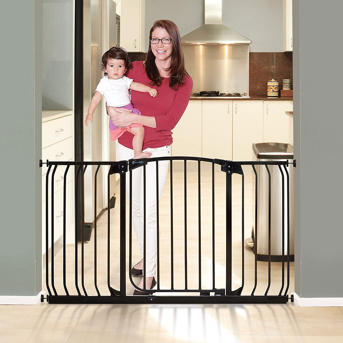 Dreambaby L790B Chelsea 38 to 53 Inch Auto-Close Baby Pet Safety Gate, Black - VMInnovations