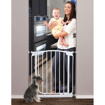 Dreambaby L796W Chelsea 28 to 35.5 Inch Auto-Close Baby Pet Safety Gate, White - VMInnovations