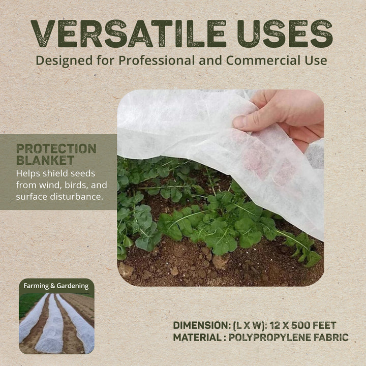 DeWitt Company 12 by 500 Feet of 5 Ounce Plant & Seed Winter Garden Guard Fabric - VMInnovations
