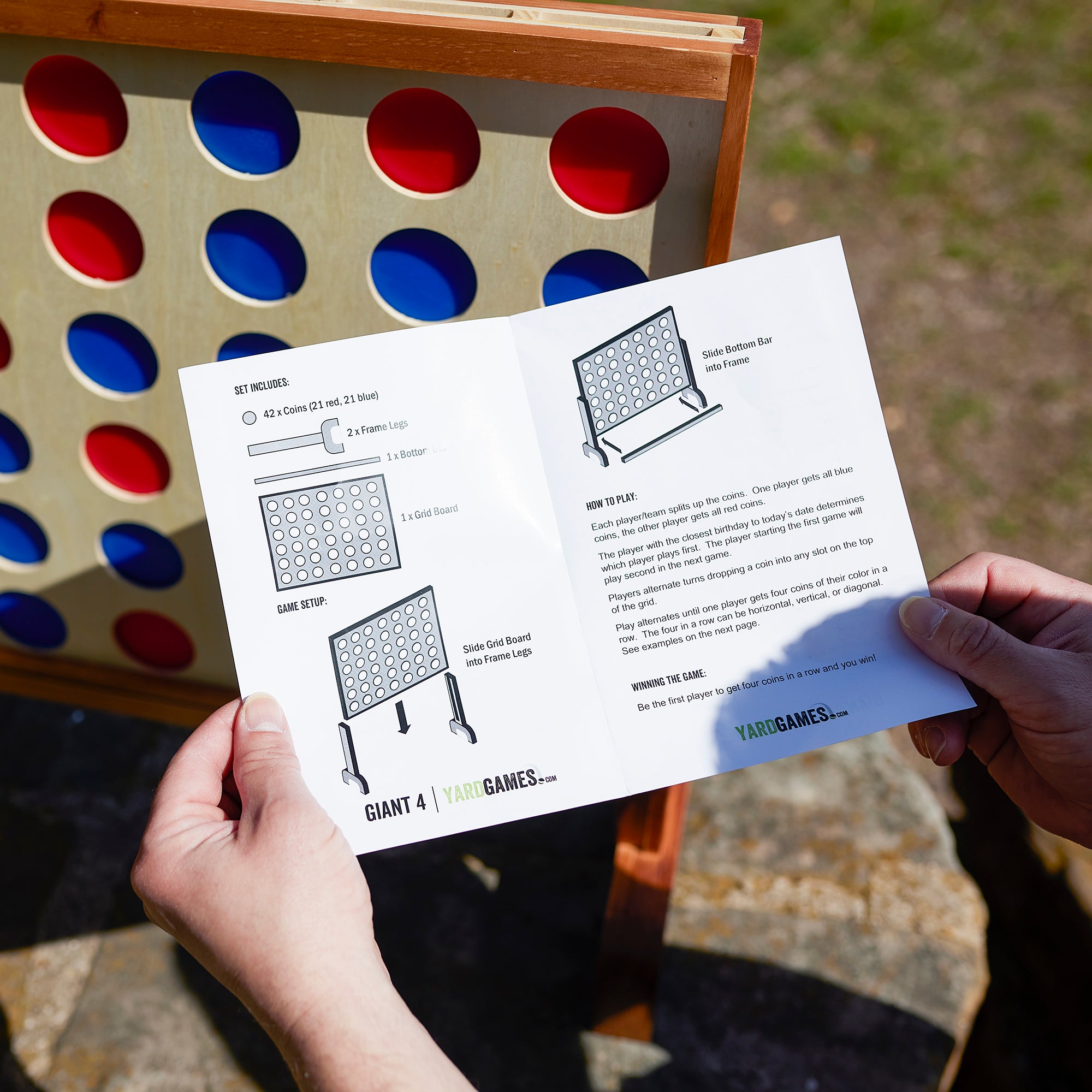 YardGames 1.8 x 2 Feet 4 Connect In a Row Backyard Lawn Multi Player Game (Used) - VMInnovations