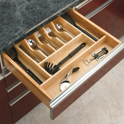 Rev-A-Shelf 9 Cutlery Compartment Tray Cabinet Insert Tall, Maple, 4WCT-3 - VMInnovations