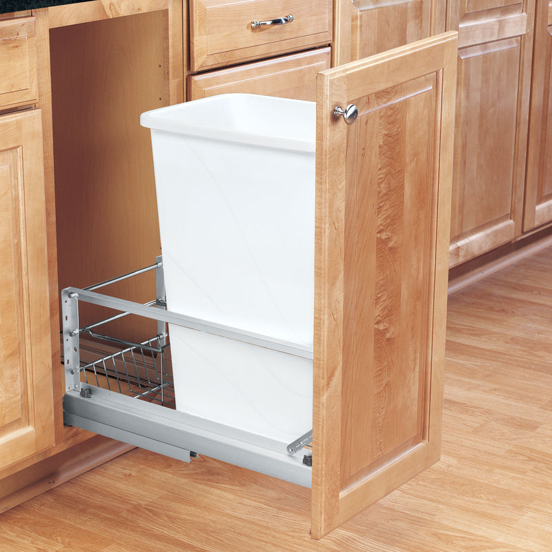 Rev-A-Shelf Single Pull Out 50 Qt Kitchen Trash Can w/ Soft-Close, 5349-1550DM-1