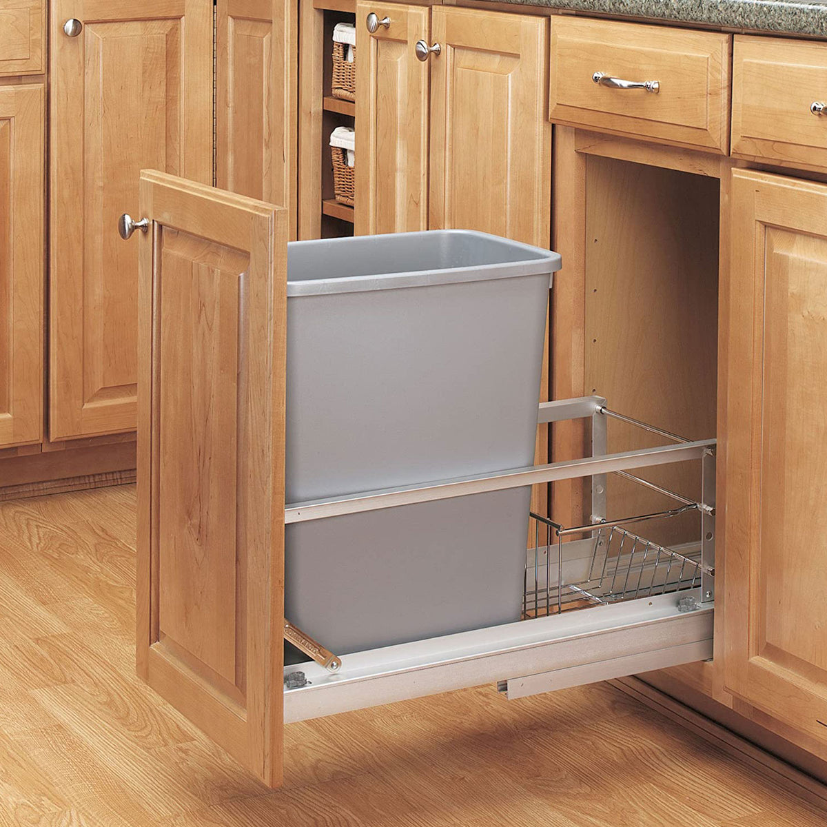 Rev-A-Shelf 5349-15DM-117 35 Quart Pullout Waste Container Can with Soft Close